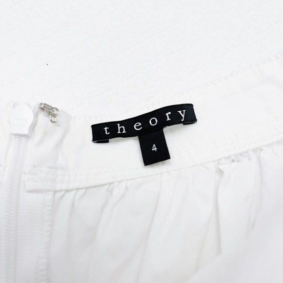 Theory Gelca Palatial White Ruched Skirt SZ4 - Picture 4 of 6